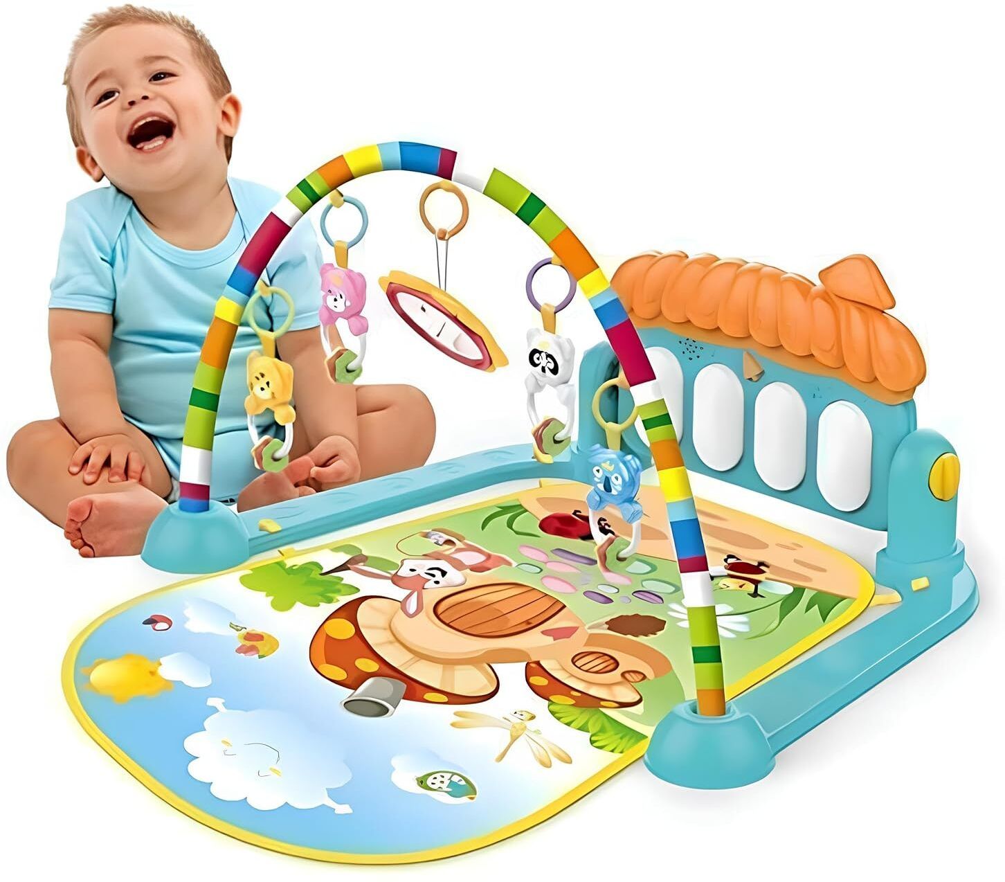 Baby Play Gym Mat And Play Piano for Kids 0-2 Years Lights & Music Activity Toy