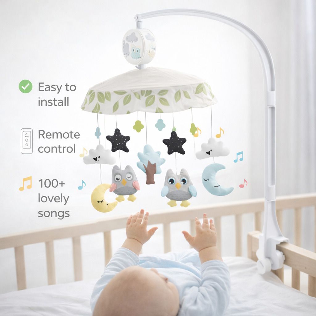 Baby Musical Cloud Crib Toy | Hanging Infant Toy – Multicolour