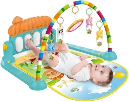Baby Gym Play Mat with Hanging Toys – Soft Tummy Time Mat for Newborns 0–12 M-image-38