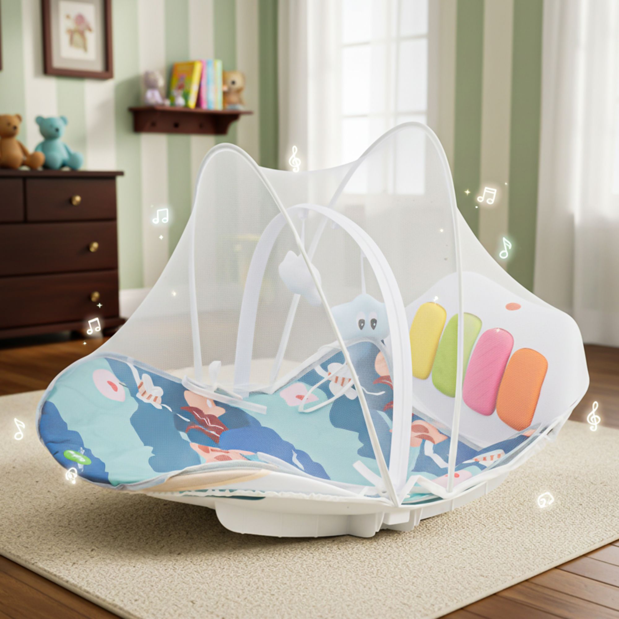 Baby 4 in 1 Play Gym & Rocker for Babies | Portable Baby Playing Mat-image-25
