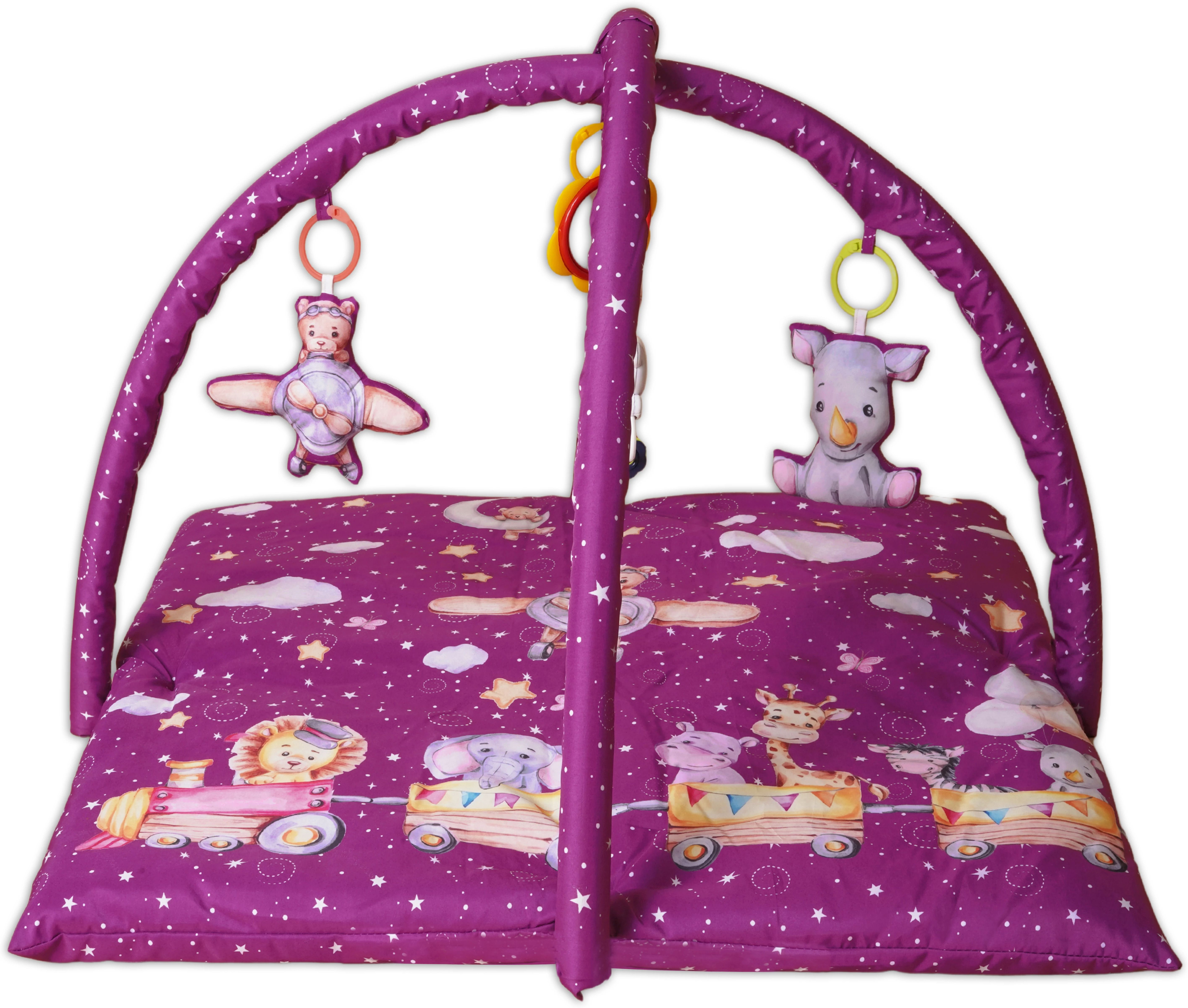 Baby Playgym for Babies Activity Play Gym Mat with 5 Hanging Toys 0 to 24 Month