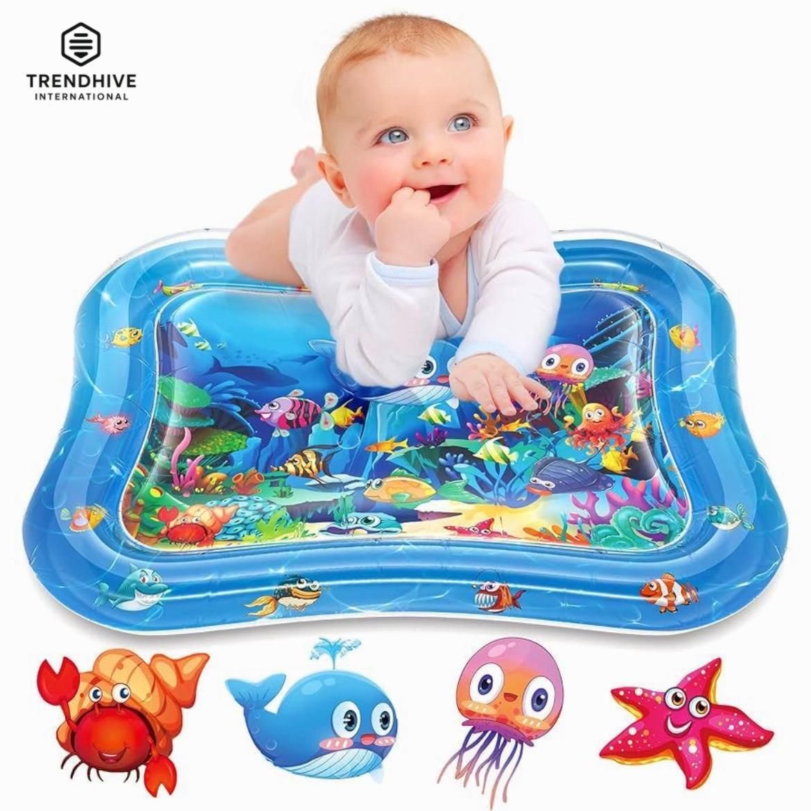 Baby Water Play Mat for Tummy Time | Inflatable Infant Activity Mat-image-14