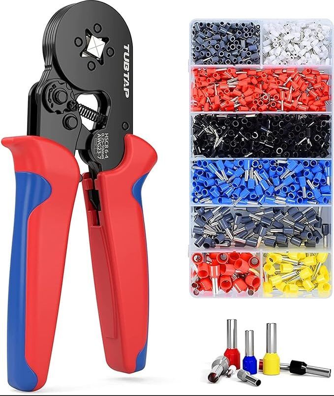 kb creation Professional Electrical Terminal Crimping Pliers with 1200PCS Ferrule Connectors 1200PCS CRIMPING TOOL KIT Manual Crimper-picture-17