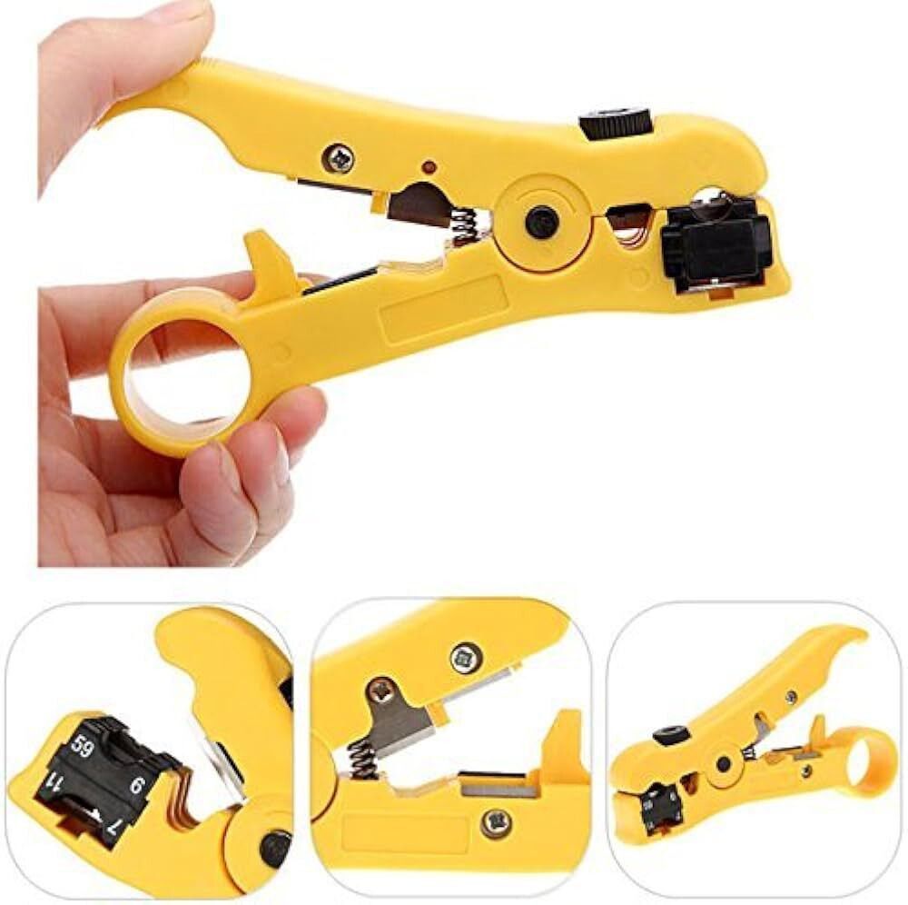 RG59 RG6 RG7/RG11 Universal Wire Cable Cutter Stripper Tool for Coax Cable RG59 RG6 RG7/RG11 Manual Crimper-image-14