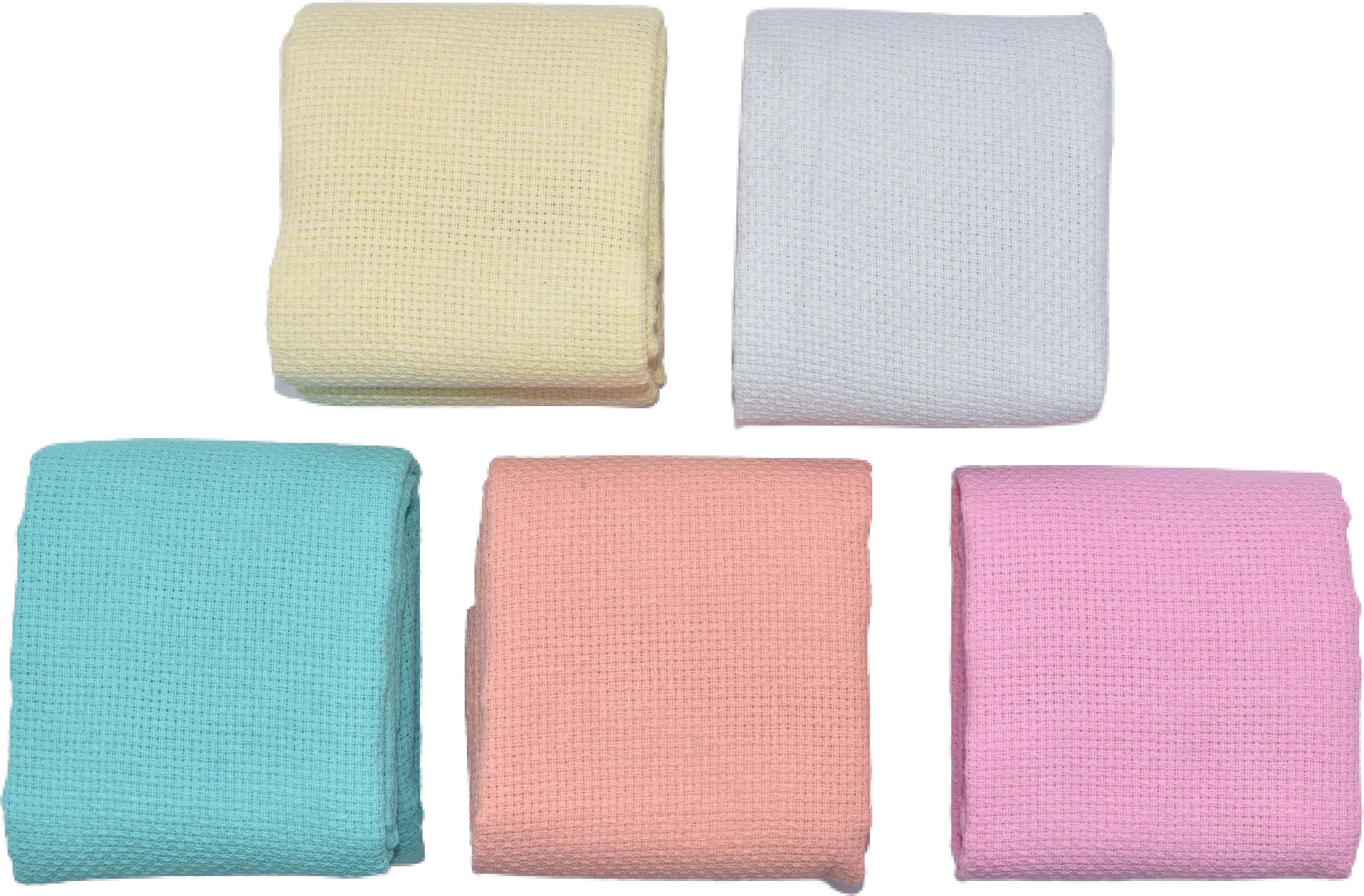hunny - bunch 5 Count Assorted Shades Matty Fabric (White, Pink, Teal, Peach, Yellow)(Width: 36 Inch) Cross Stitch Matte Cloth-picture-10