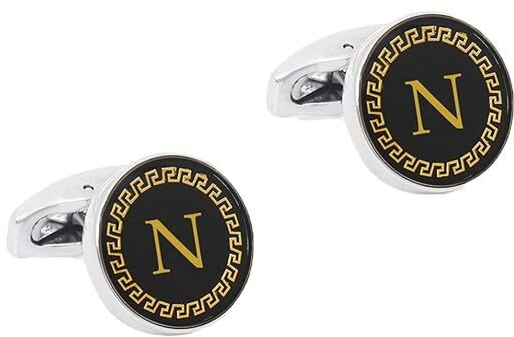 MEENAZ Zinc, Brass, Metal, Alloy, Enamel, Stainless Steel, Silver Cufflink-picture-11