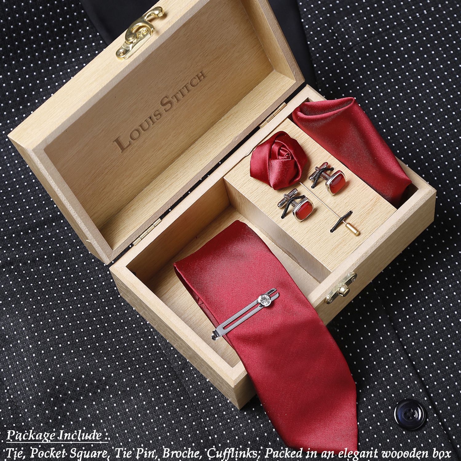 LOUIS STITCH Silk Tie & Cufflink-image-30