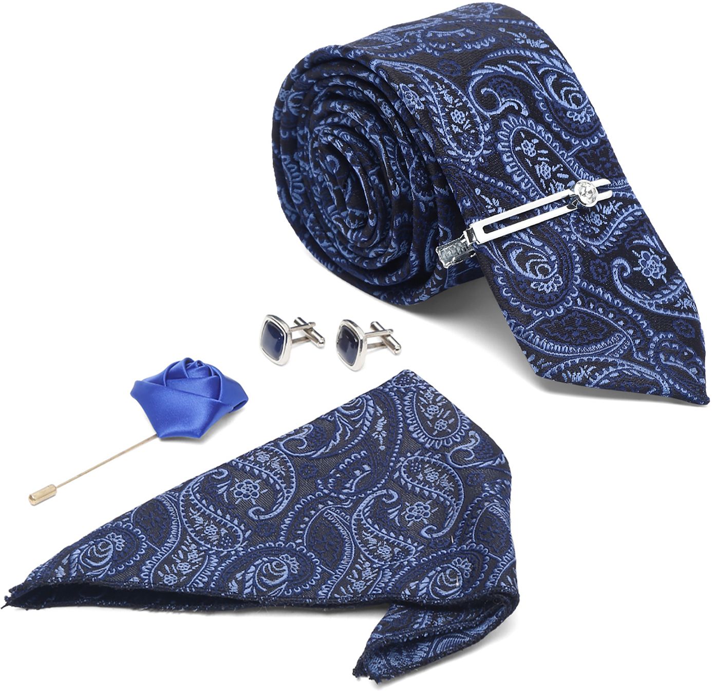 LOUIS STITCH Silk Cufflink & Tie Pin Set-image-27