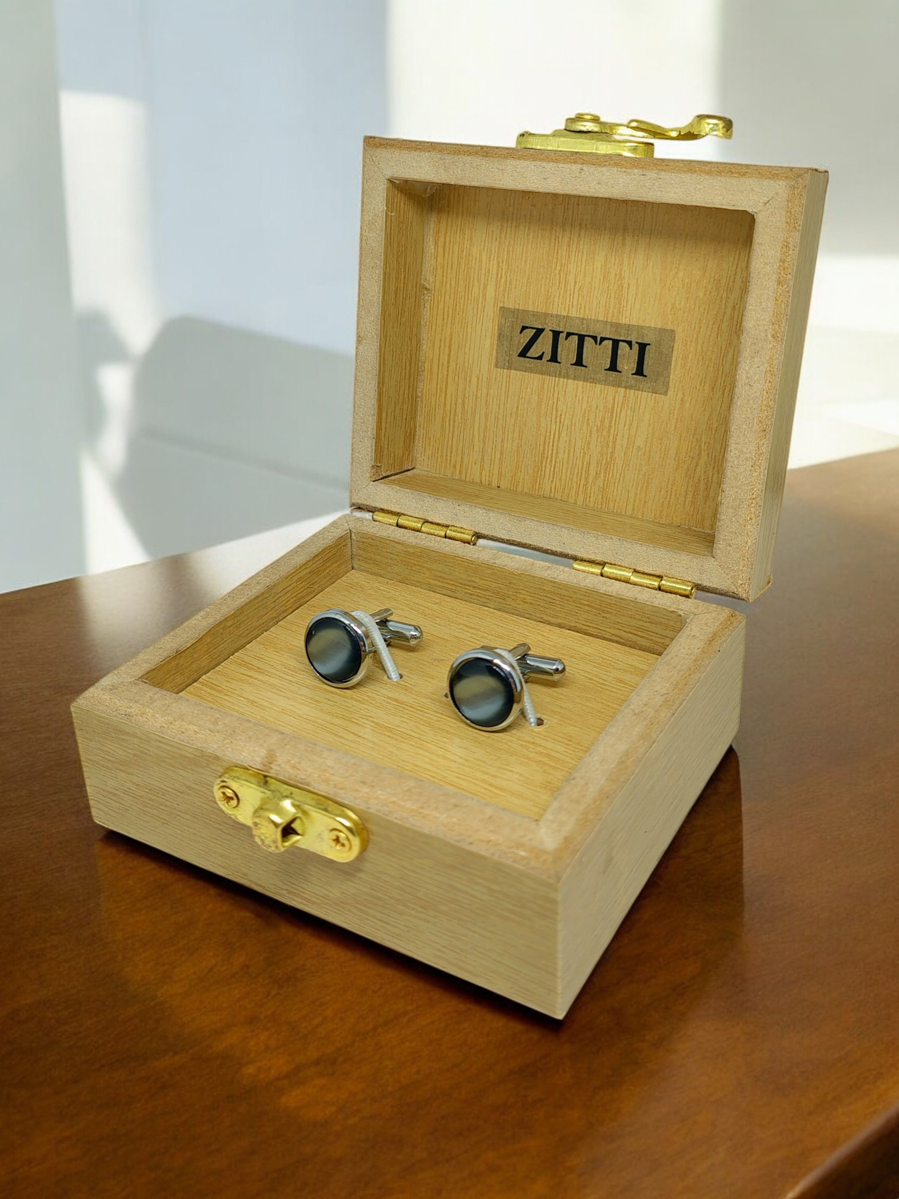 Zitti Metal, Stainless Steel, Alloy, Brass, Silver Cufflink