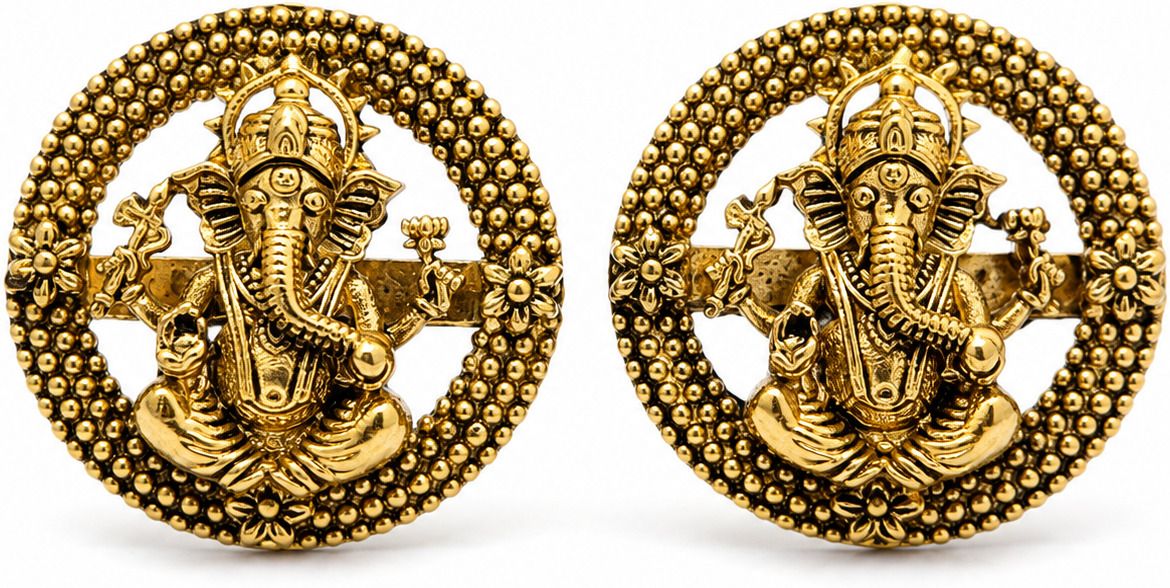 AMRAT NAATH JEWELLERS Brass Cufflink-image-2