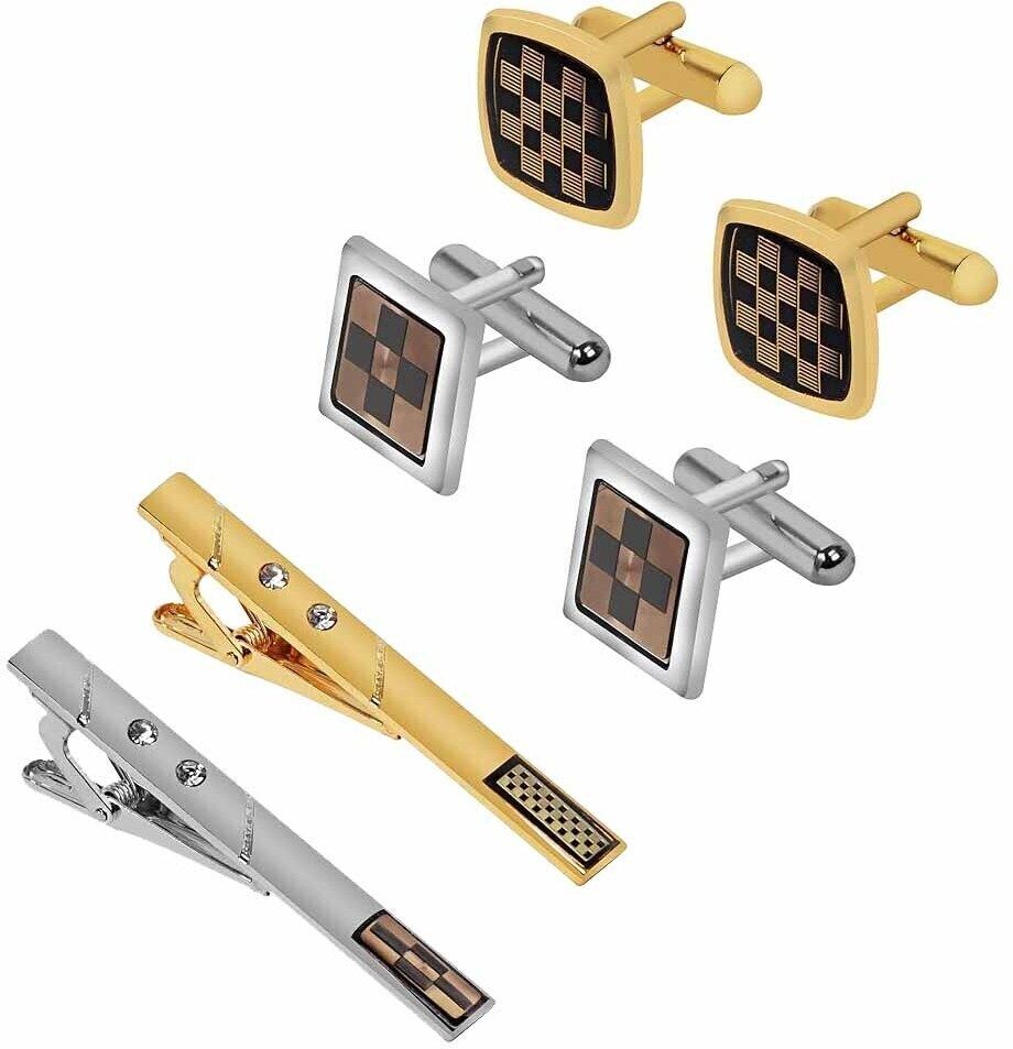 ShopGlobal Stainless Steel Cufflink & Tie Pin Set-picture-26