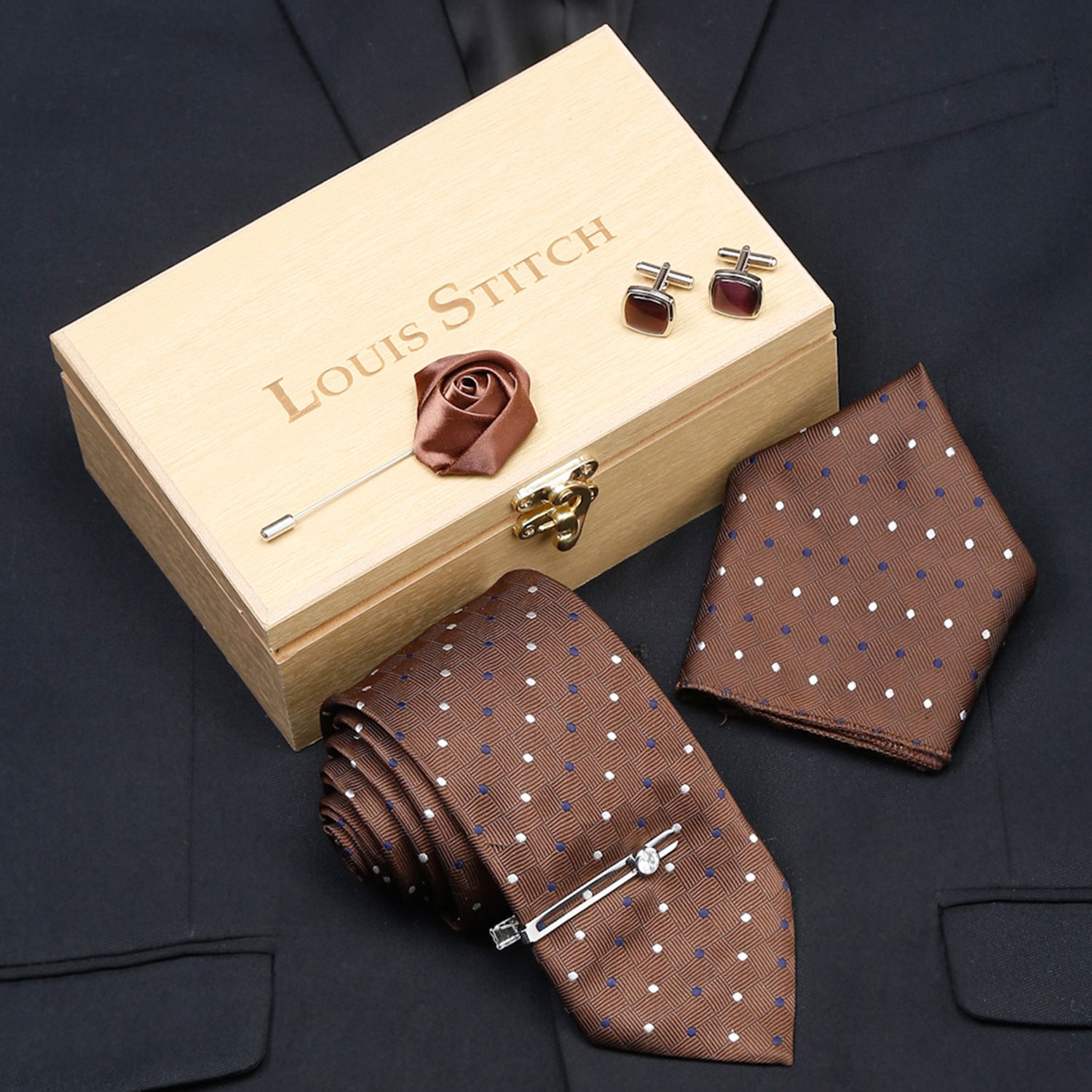 LOUIS STITCH Silk Tie & Cufflink-picture-22
