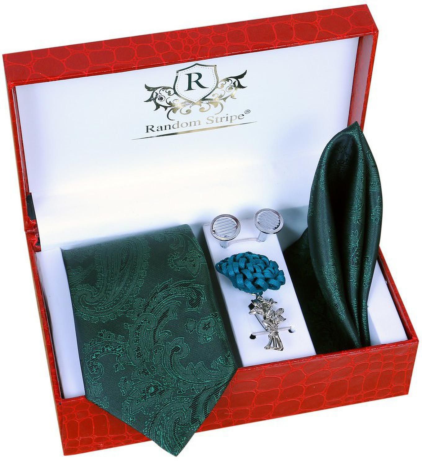 RANDOM STRIPE Satin Cufflink & Tie Pin Set-picture-20