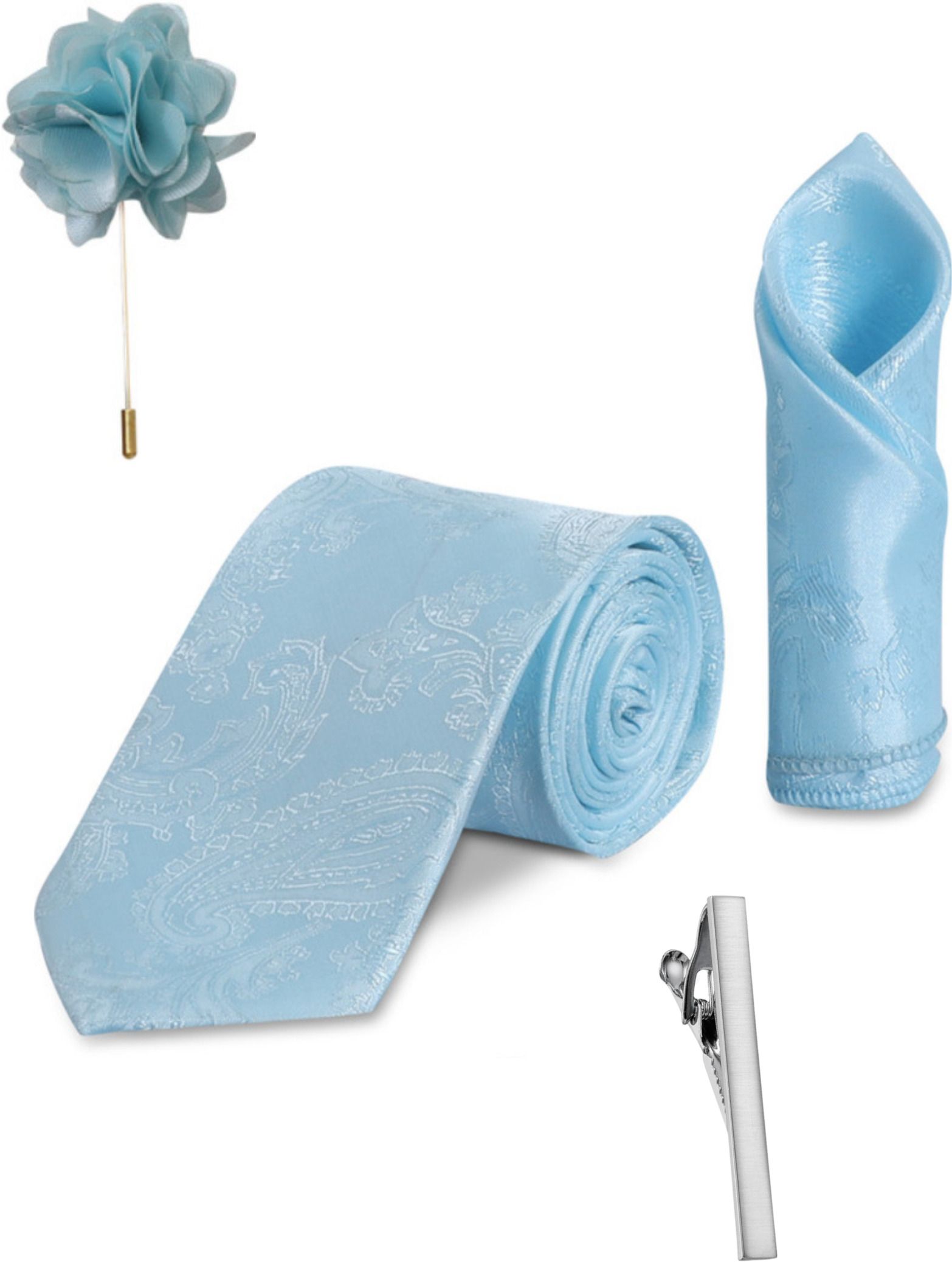 RANDOM STRIPE Satin Cufflink & Tie Pin Set