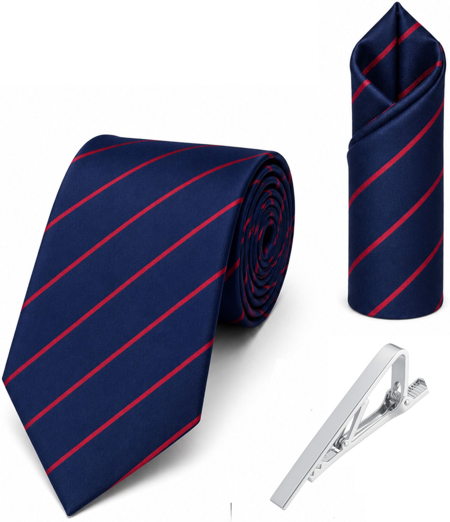 RANDOME STRIPE Satin Tie Pin Set-image-39