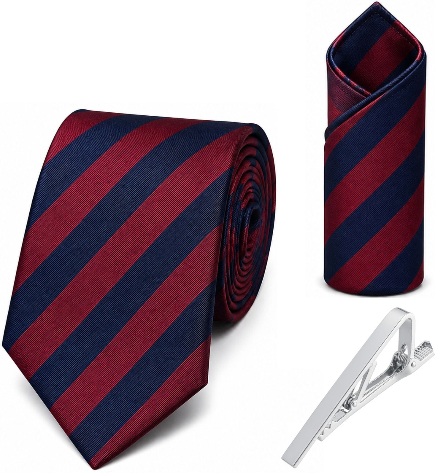 RANDOME STRIPE Satin Tie Pin Set-picture-26