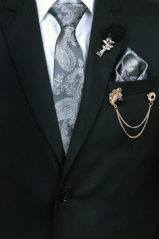 RANDOM STRIPE Satin Tie Pin Set