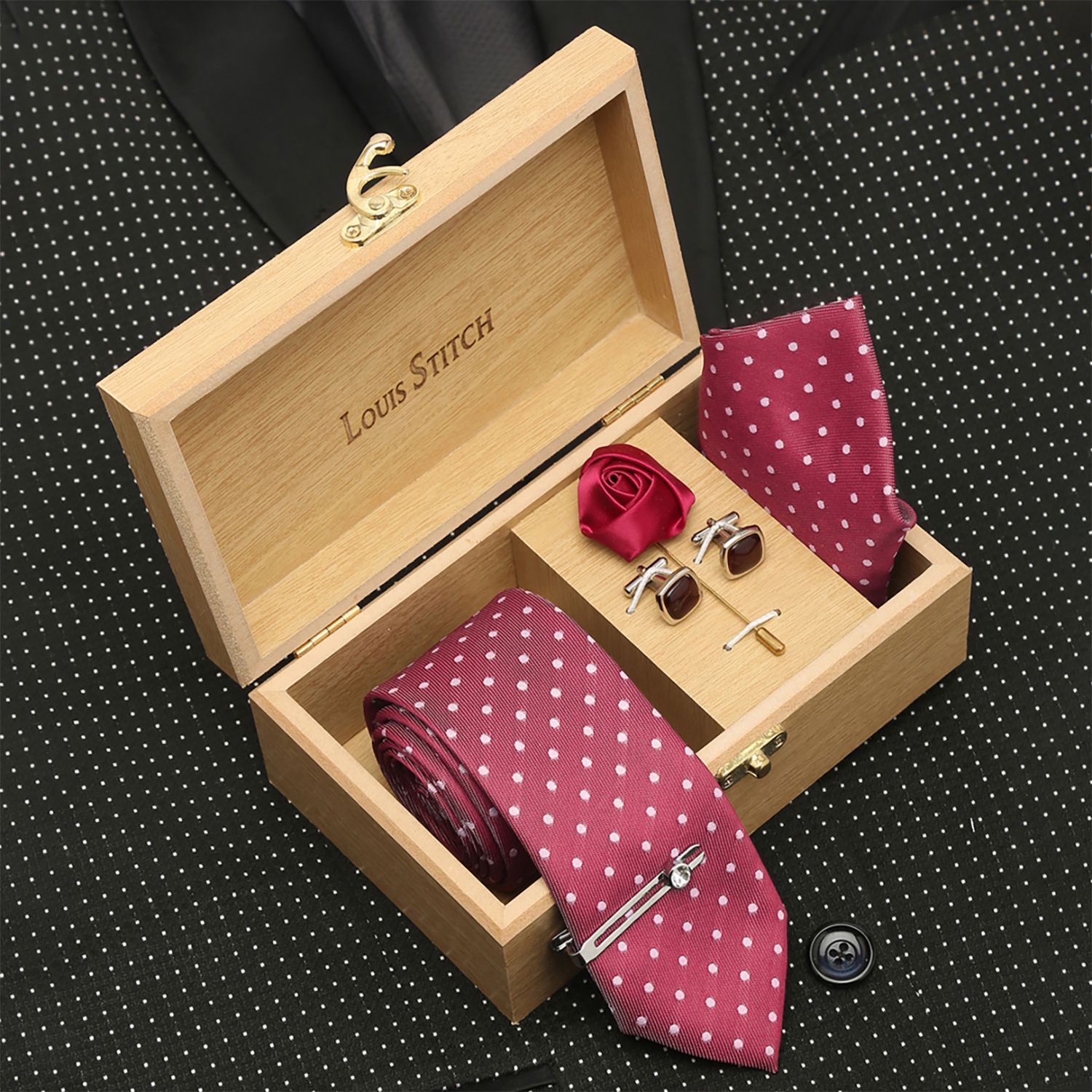 LOUIS STITCH Silk Tie & Cufflink-image-32