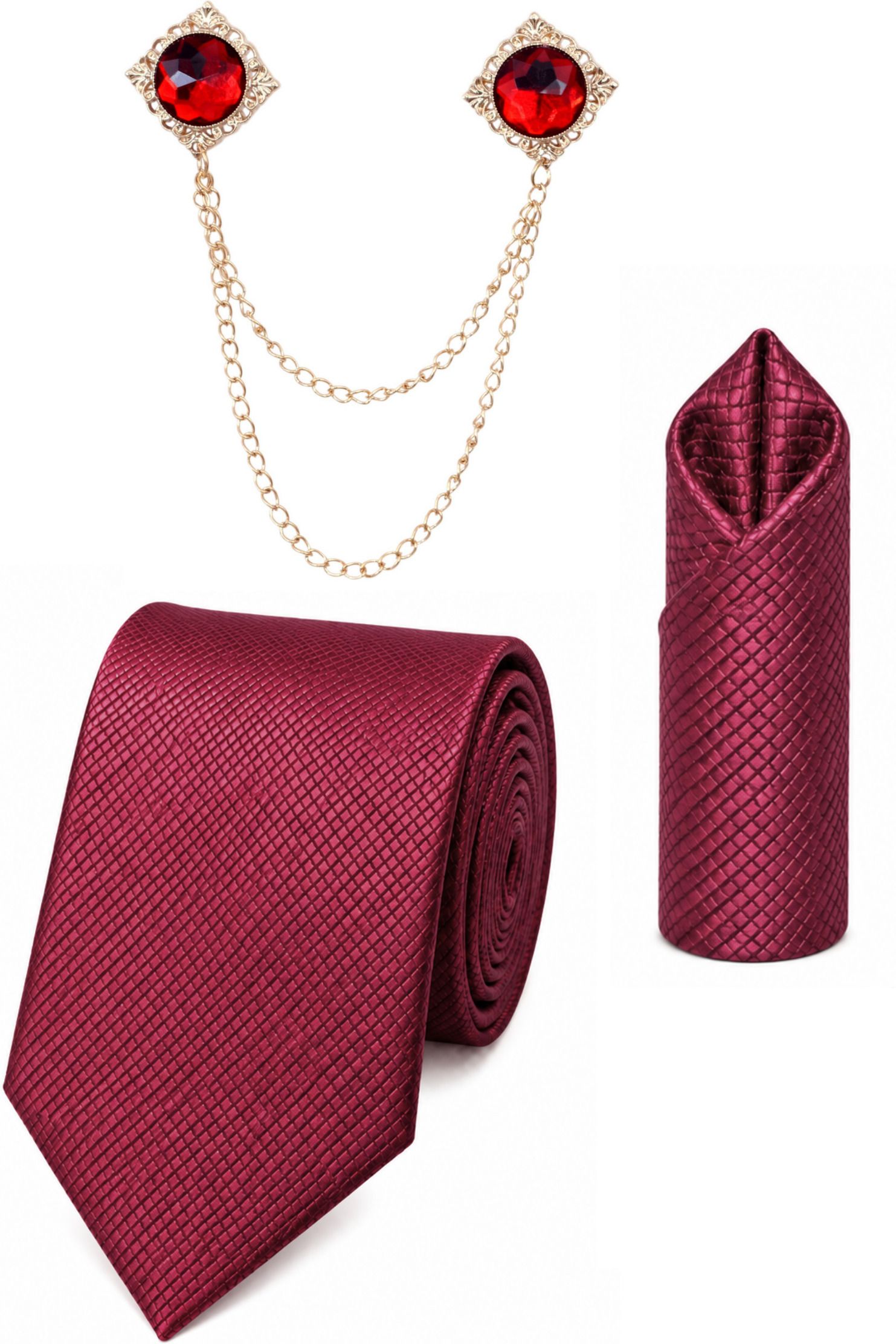 RANDOM STRIPE Satin Cufflink & Tie Pin Set-image-17