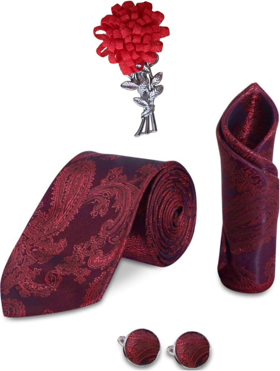 RANDOME STRIPE Satin Tie & Cufflink-picture-28