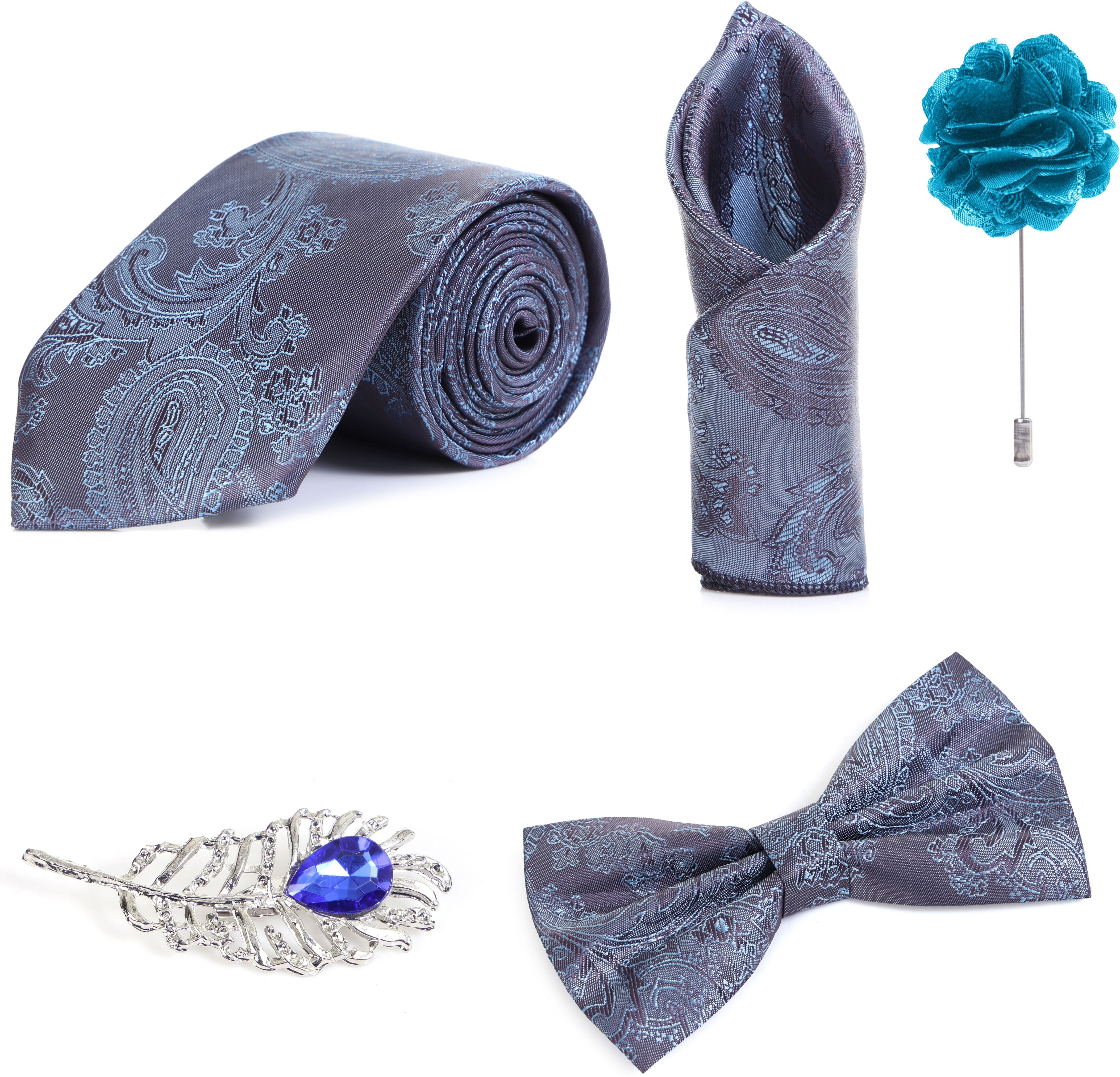 RANDOM STRIPE Alloy Cufflink & Tie Pin Set-picture-24