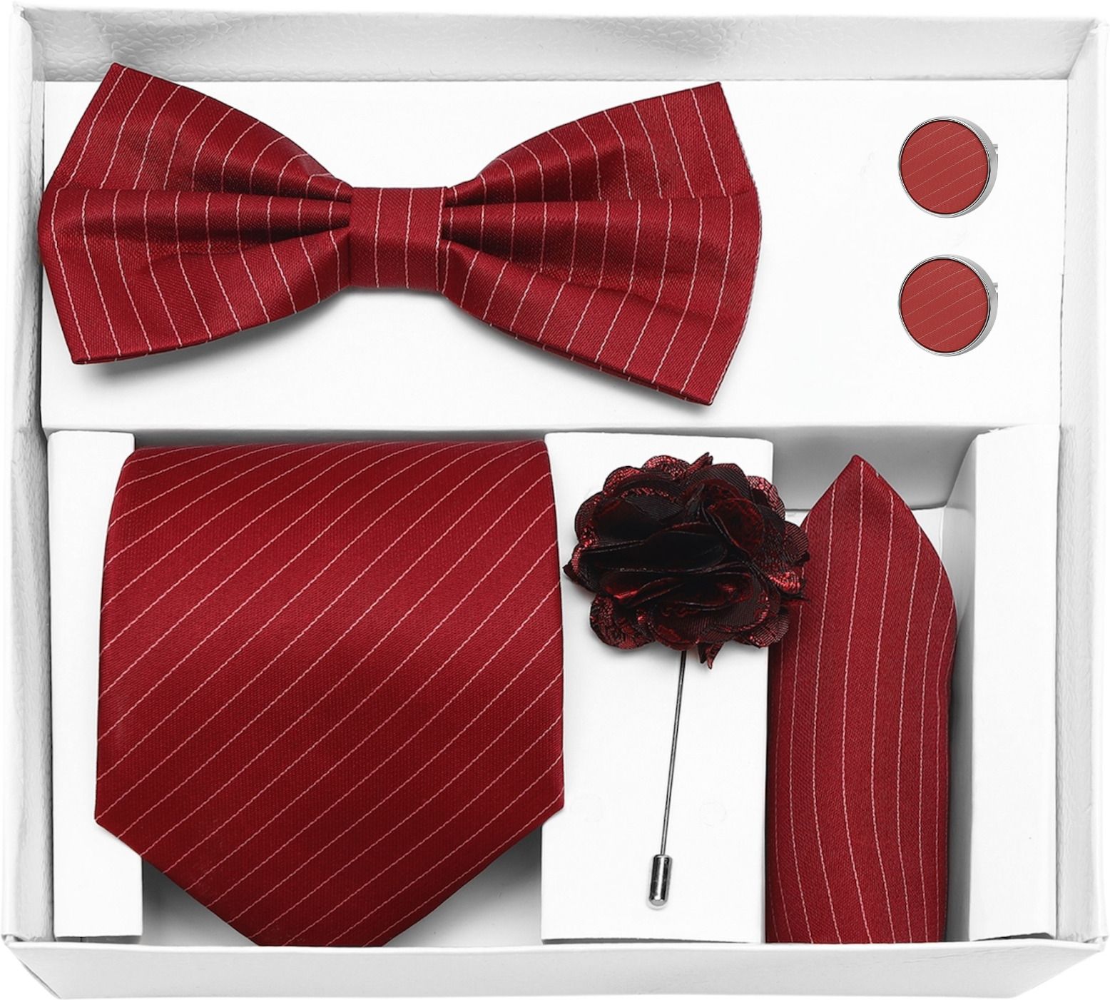 RANDOM STRIPE Satin Cufflink & Tie Pin Set-picture-28