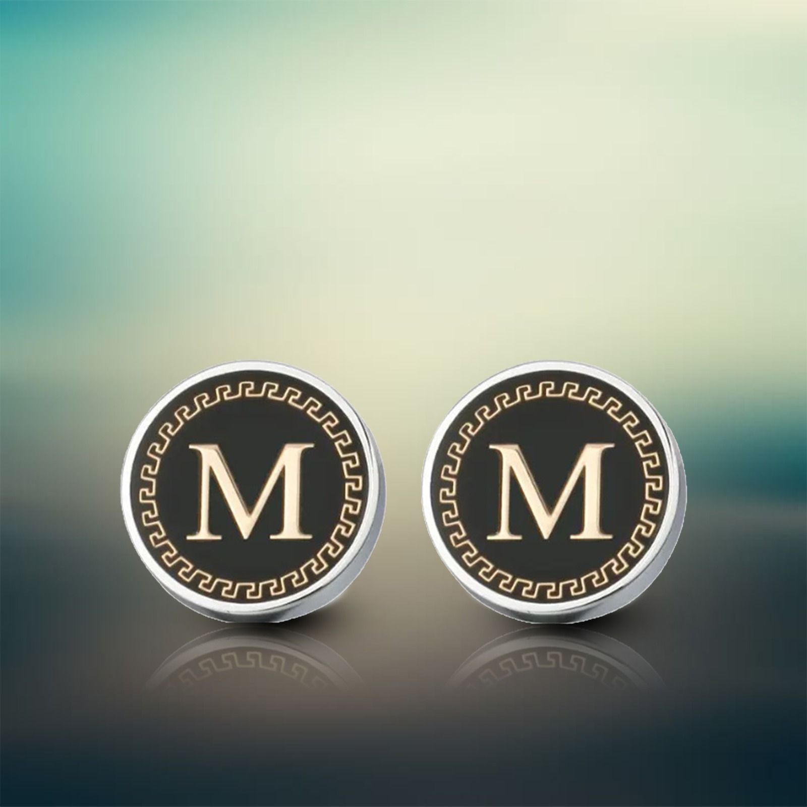 MEENAZ Zinc, Brass, Metal, Alloy, Enamel, Stainless Steel, Silver Cufflink-picture-13