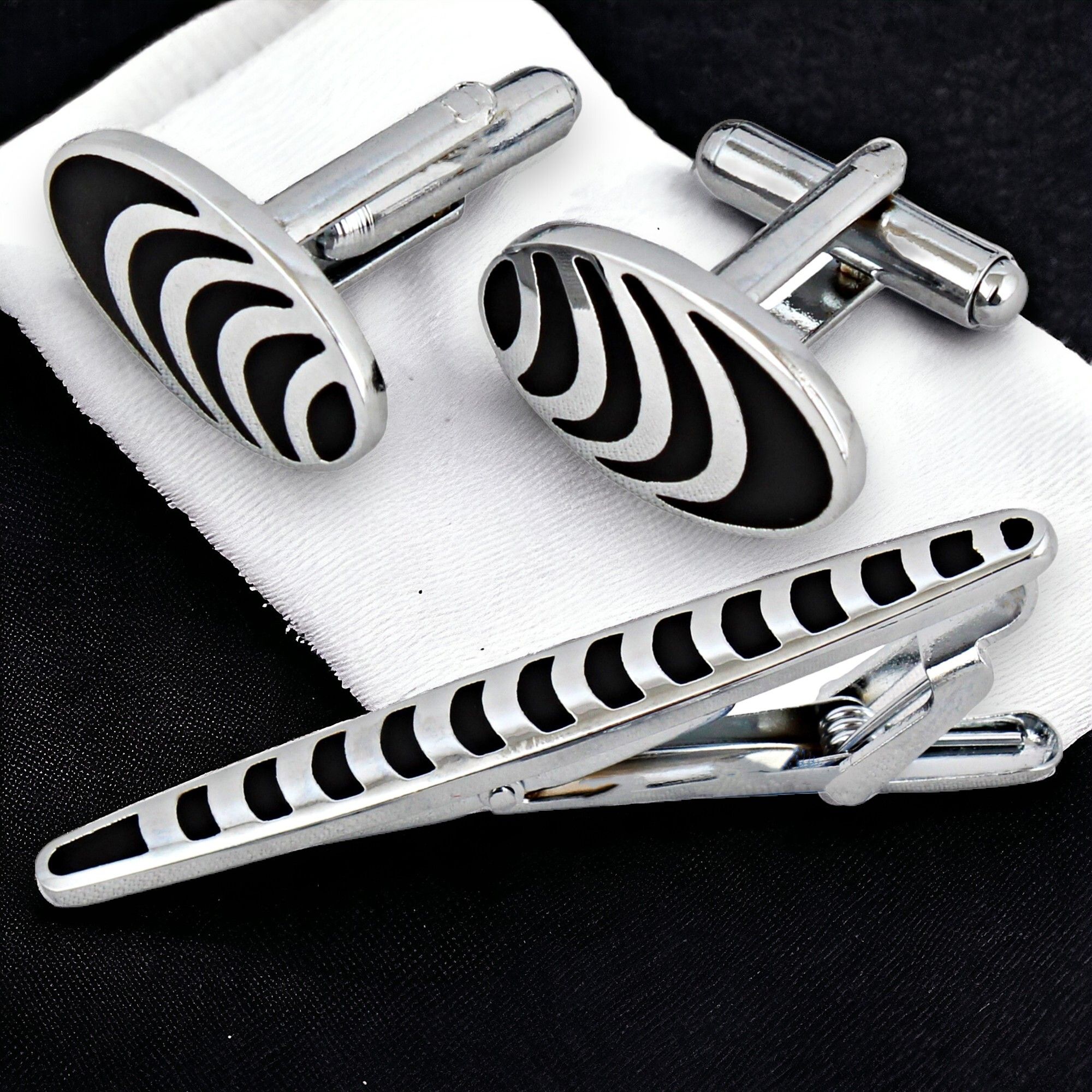 Lucky Jewellery Brass Cufflink & Tie Pin Set-picture-31