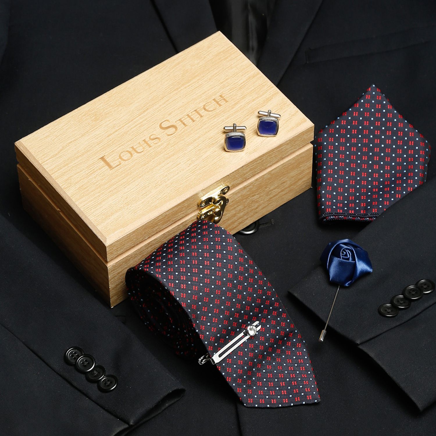 LOUIS STITCH Silk Tie & Cufflink-picture-15