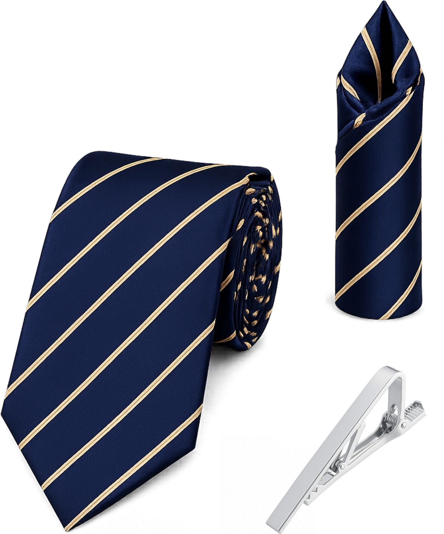 RANDOME STRIPE Satin Tie Pin Set-picture-29
