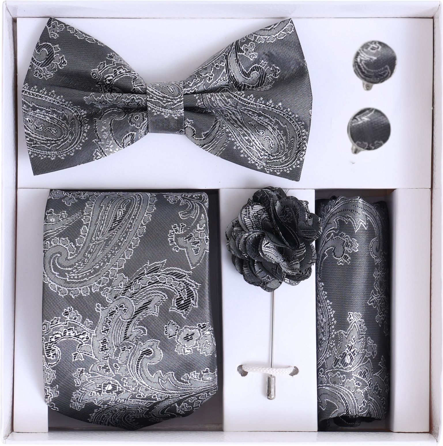 RANDOM STRIPE Satin Cufflink & Tie Pin Set-picture-17