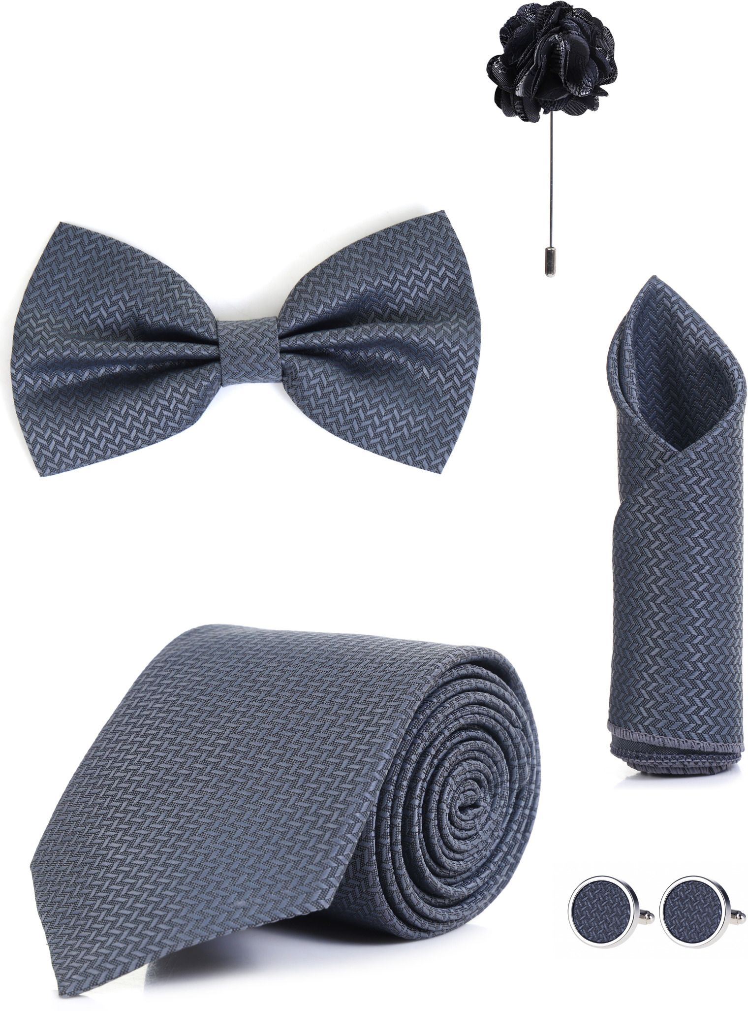 RANDOM STRIPE Satin Cufflink & Tie Pin Set-picture-25