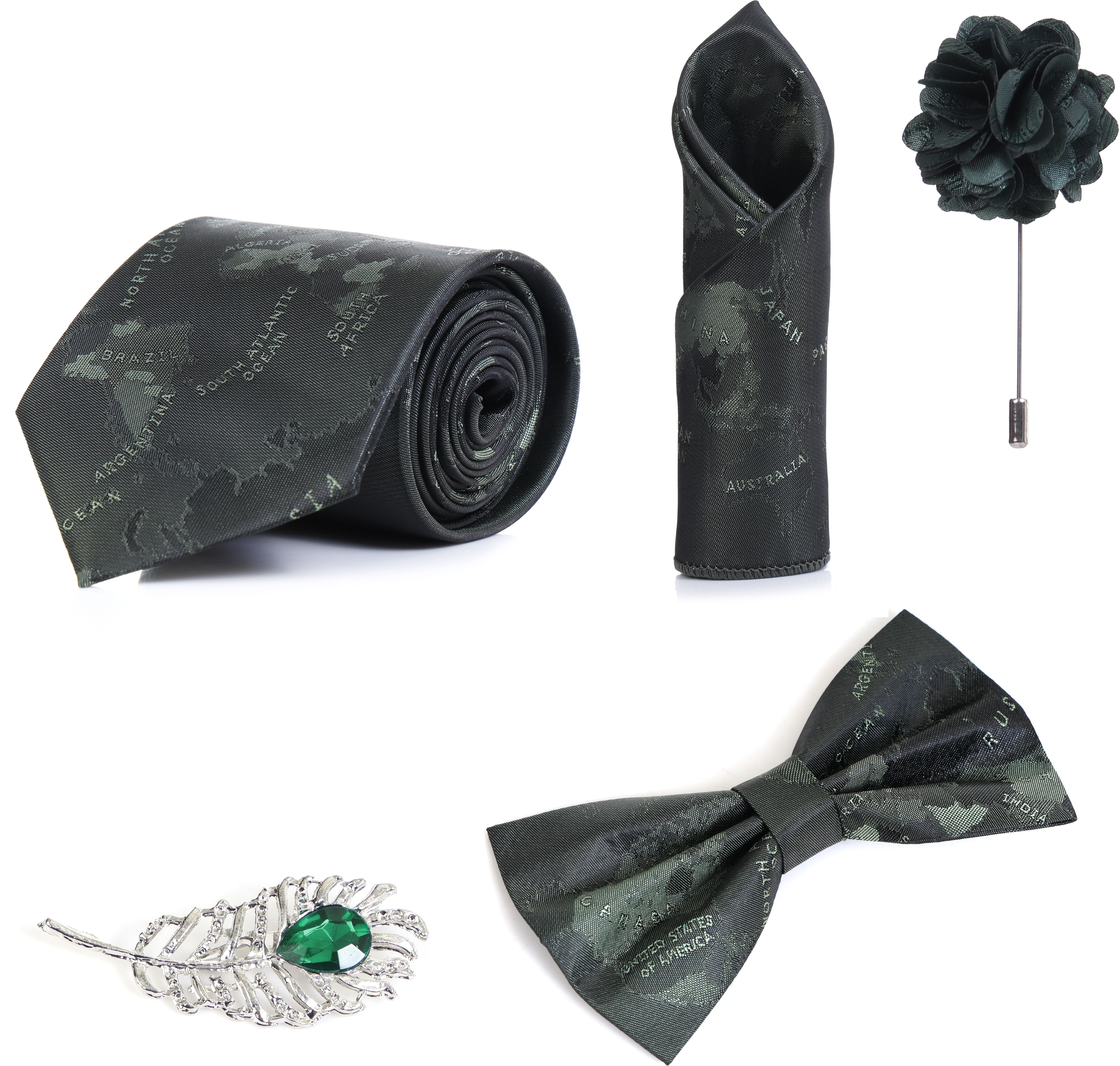 RANDOM STRIPE Alloy Cufflink & Tie Pin Set-picture-15
