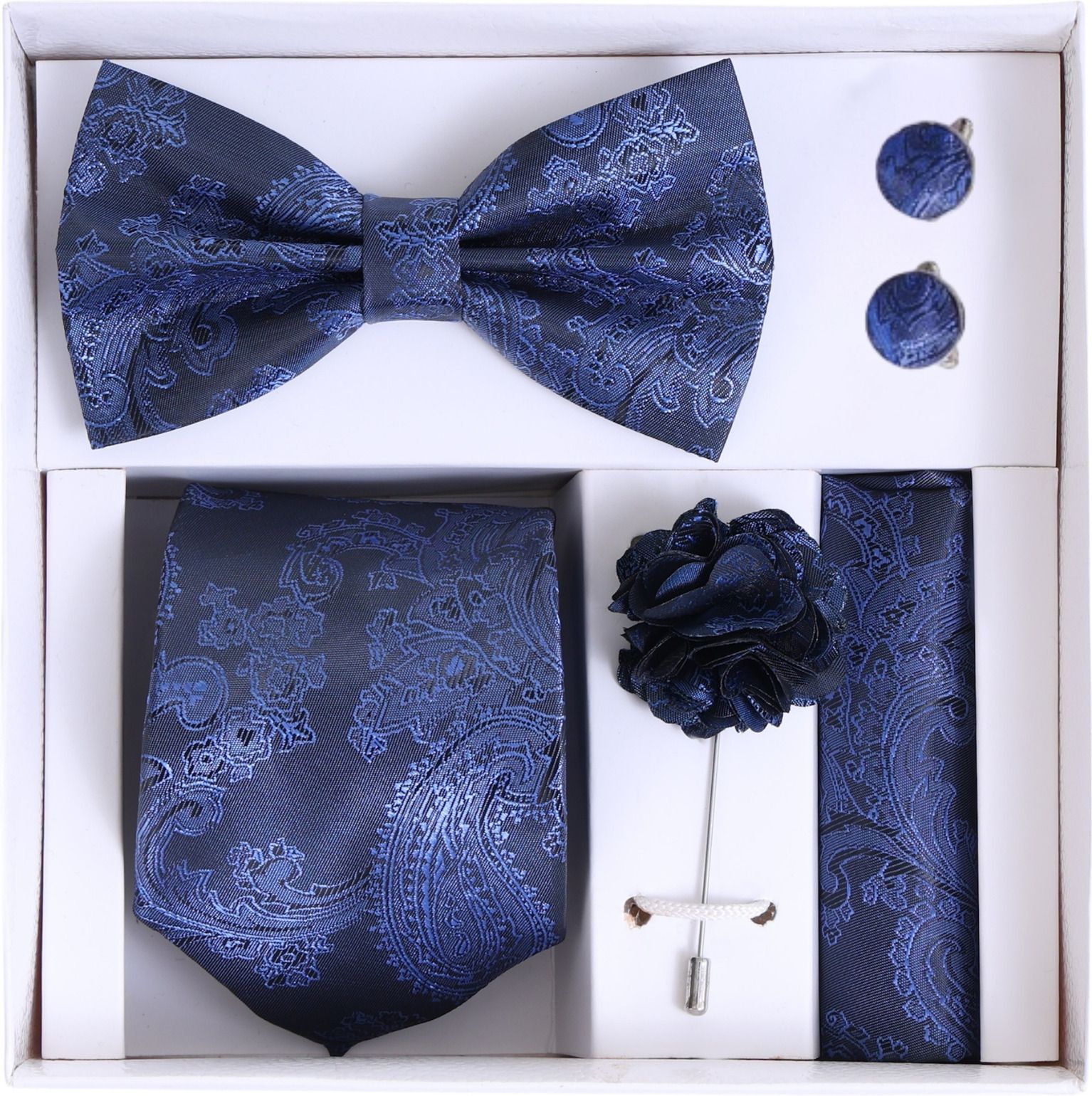 RANDOM STRIPE Satin Cufflink & Tie Pin Set-picture-13