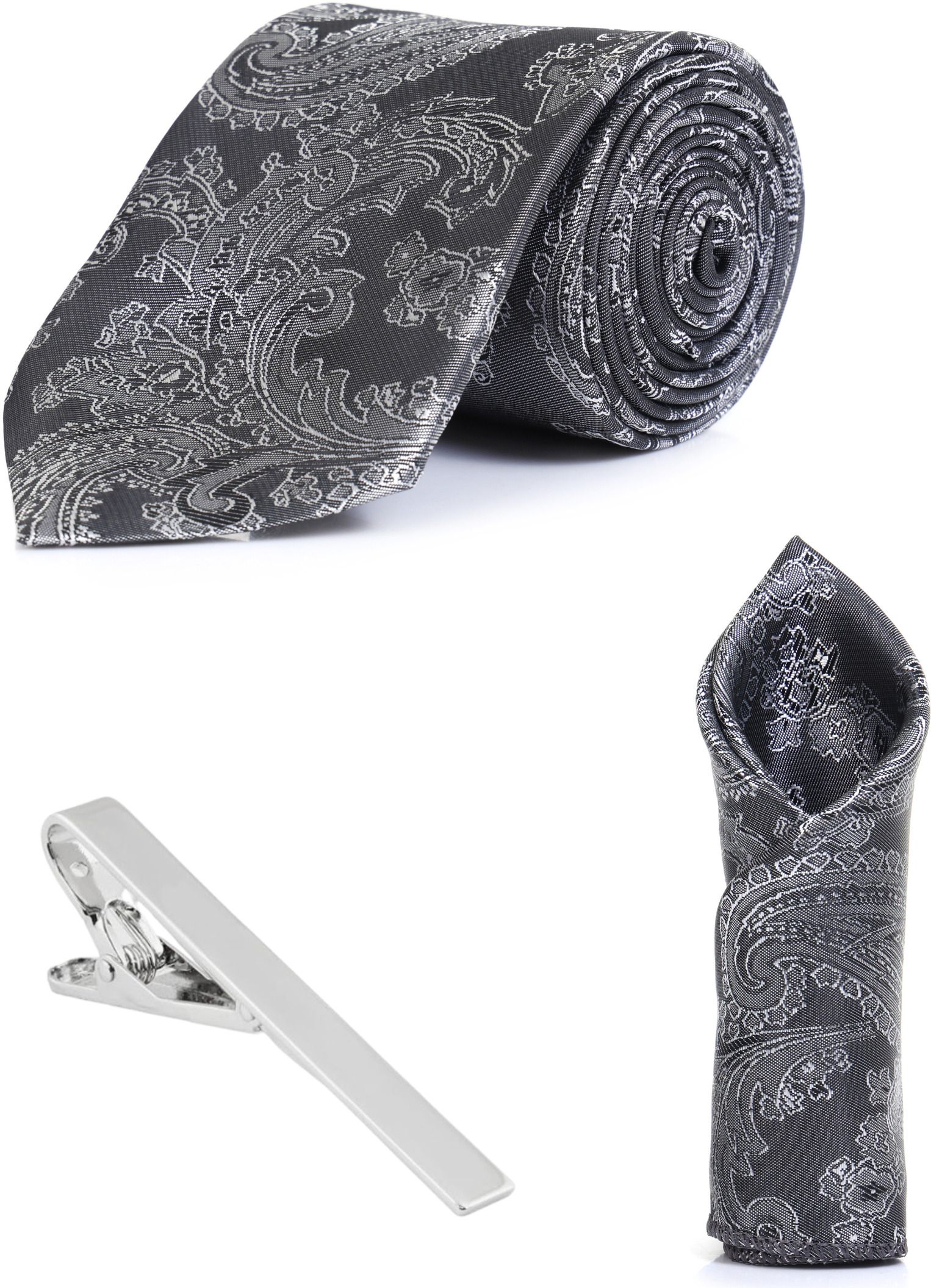 RANDOME STRIPE Satin Cufflink & Tie Pin Set