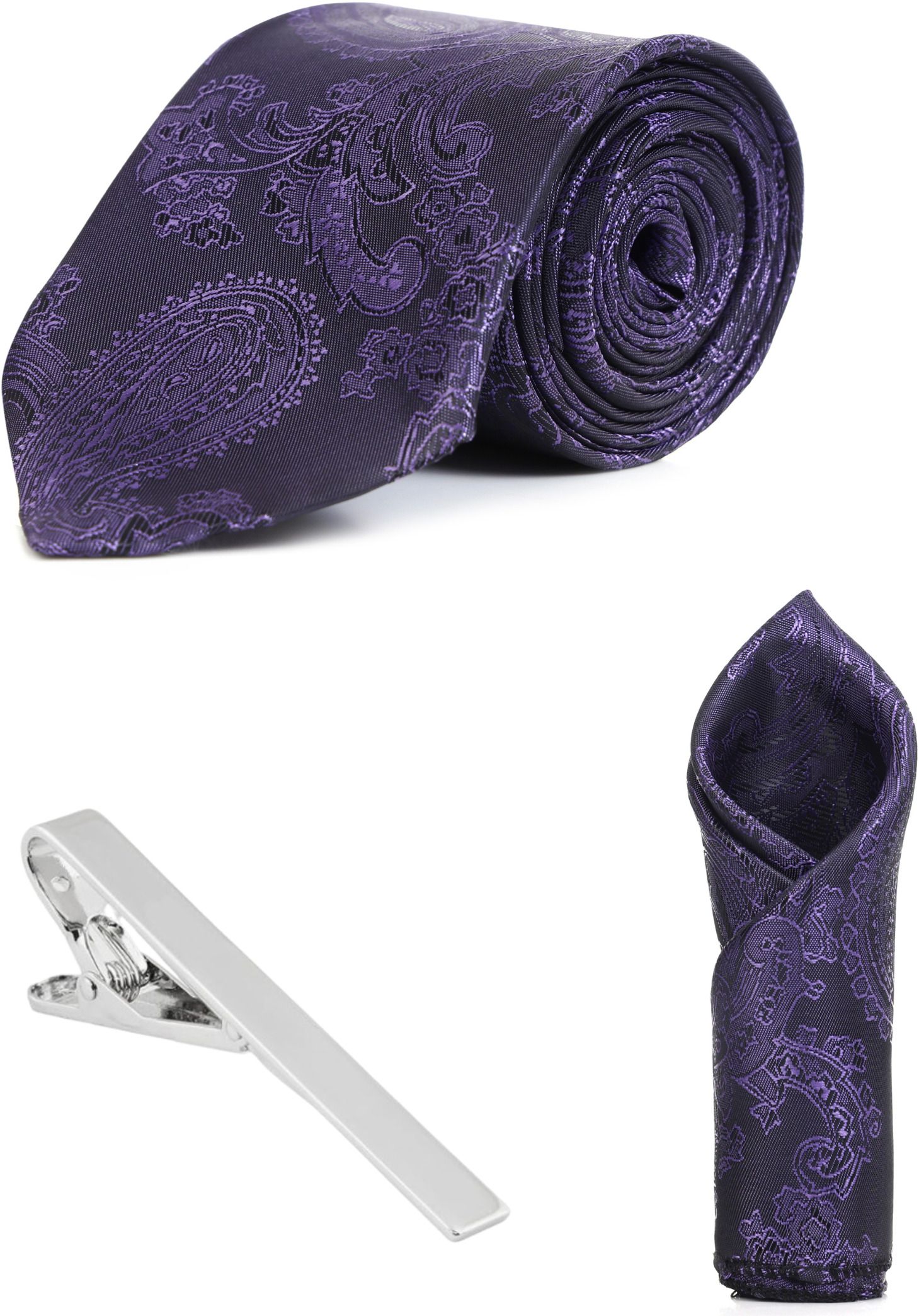RANDOME STRIPE Satin Cufflink & Tie Pin Set
