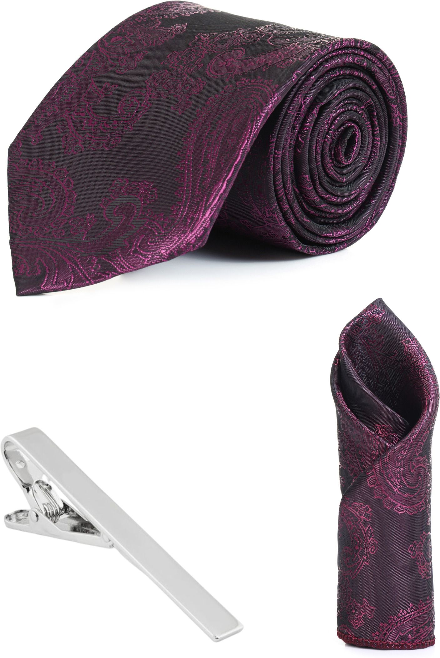 RANDOME STRIPE Satin Cufflink & Tie Pin Set