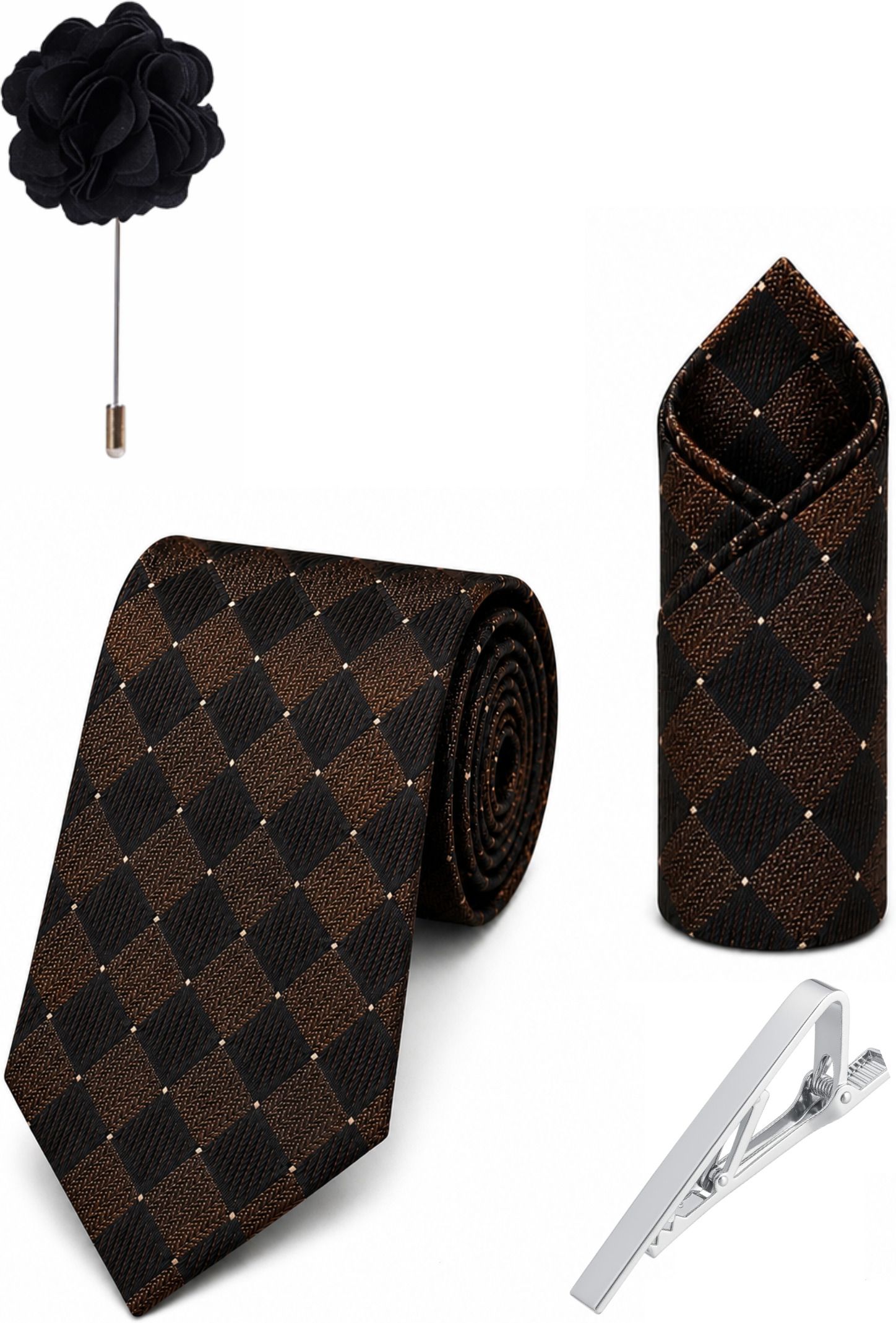 RANDOM STRIPE Satin Tie Pin Set-image-0