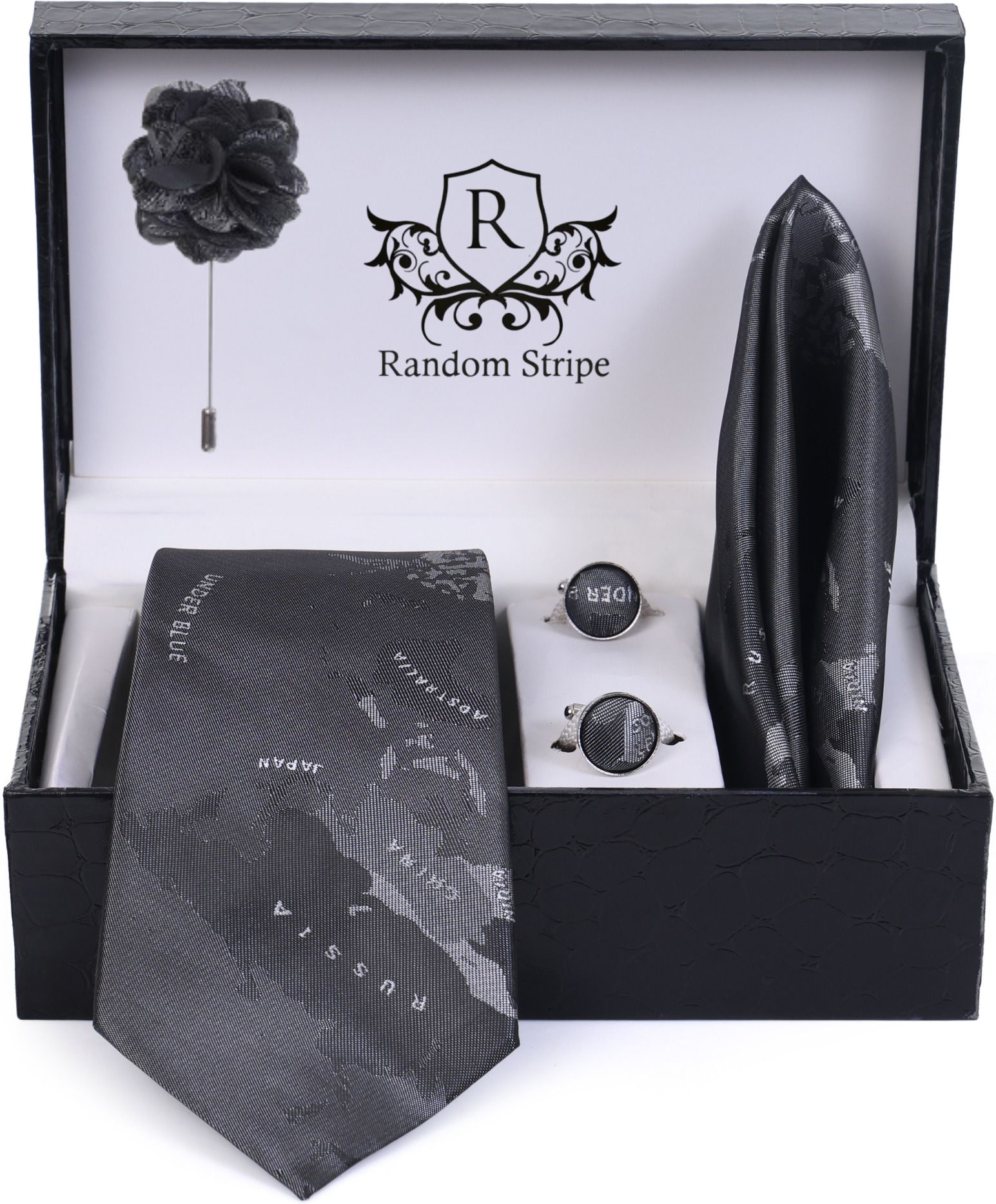 RANDOM STRIPE Alloy Tie & Cufflink-picture-11