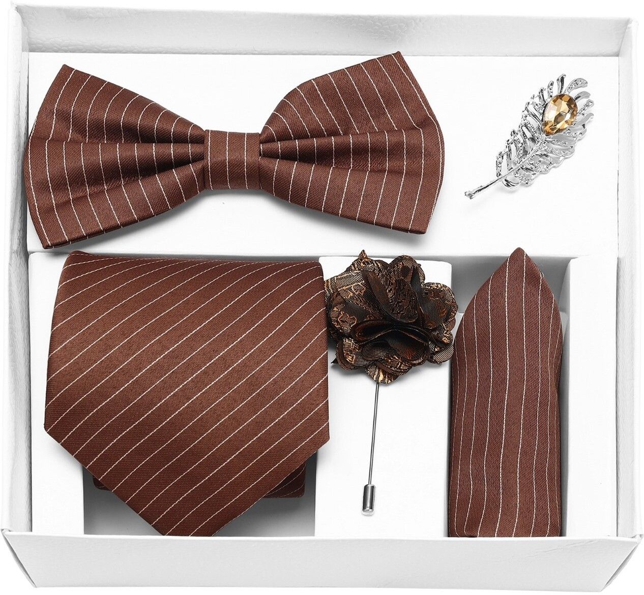 RANDOM STRIPE Alloy Cufflink & Tie Pin Set-picture-24
