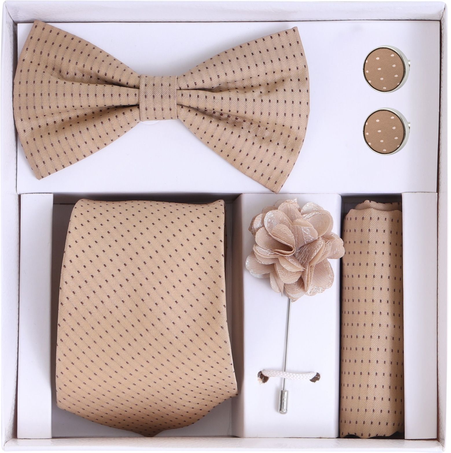 RANDOM STRIPE Satin Cufflink & Tie Pin Set-picture-17