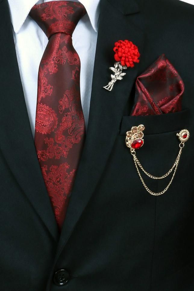 RANDOM STRIPE Satin Tie Pin Set-picture-18