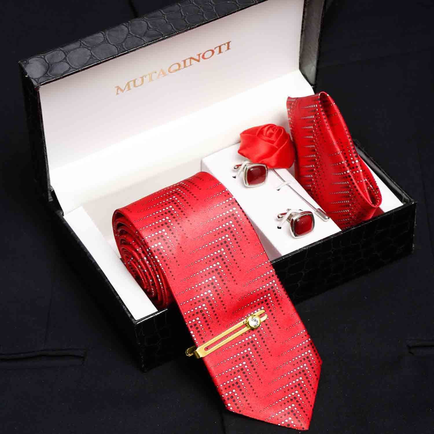MUTAQINOTI Silk Cufflink & Tie Pin Set-picture-19
