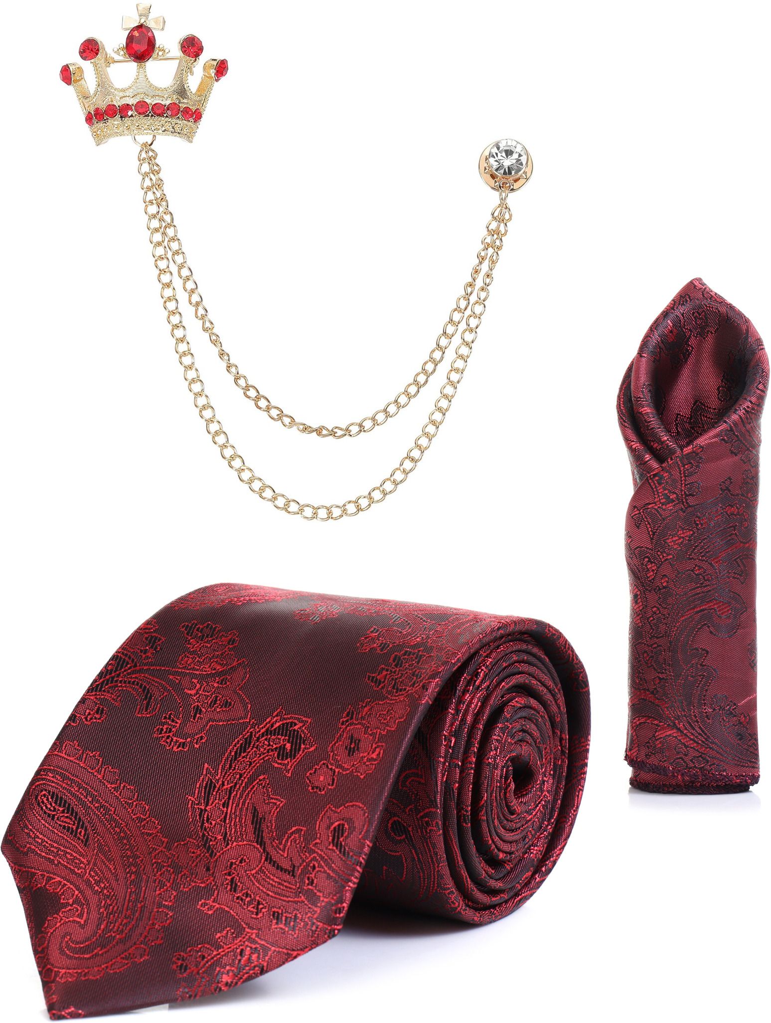 RANDOME STRIPE Satin Cufflink & Tie Pin Set-picture-25