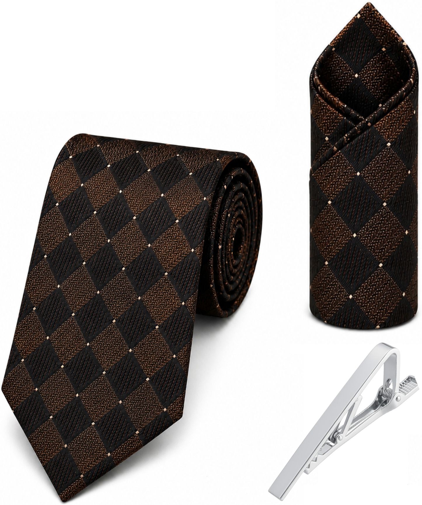 RANDOME STRIPE Satin Tie Pin Set-image-1