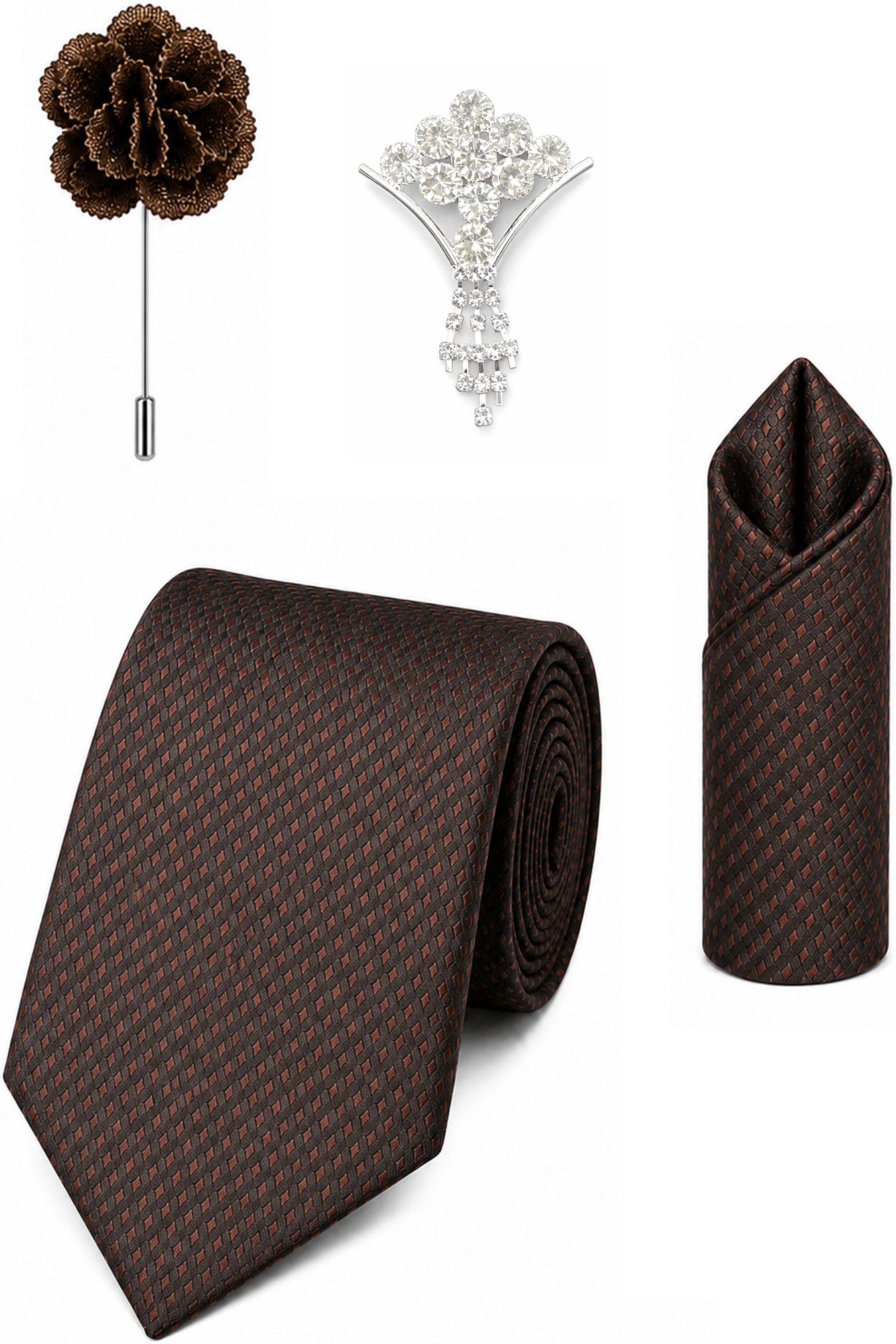 RANDOM STRIPE Satin Cufflink & Tie Pin Set-picture-36