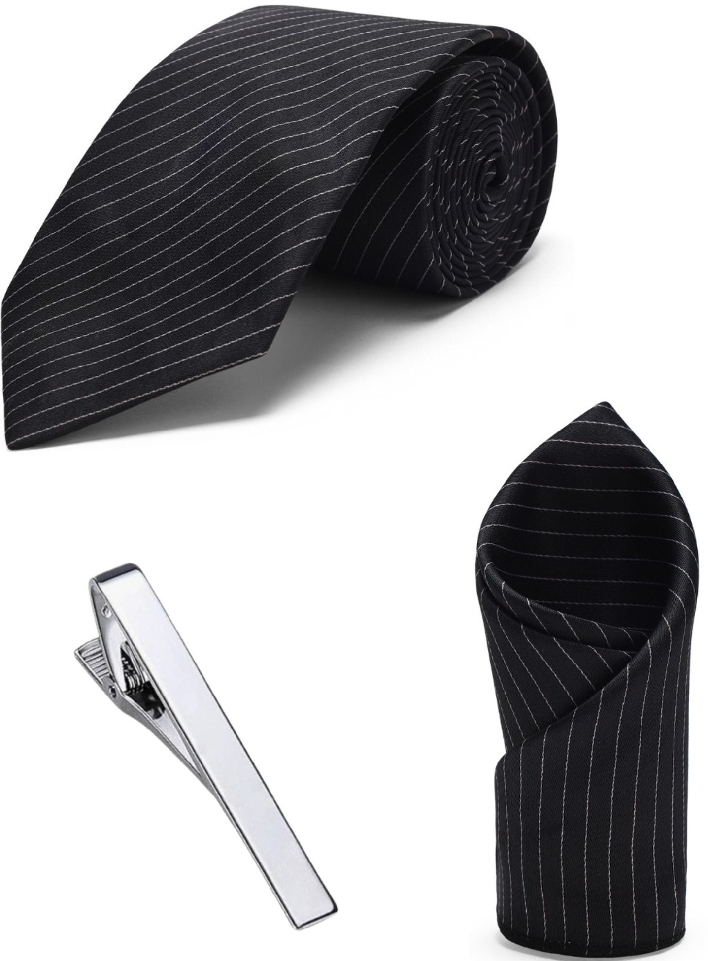 RANDOM STRIPE Satin Tie Pin Set