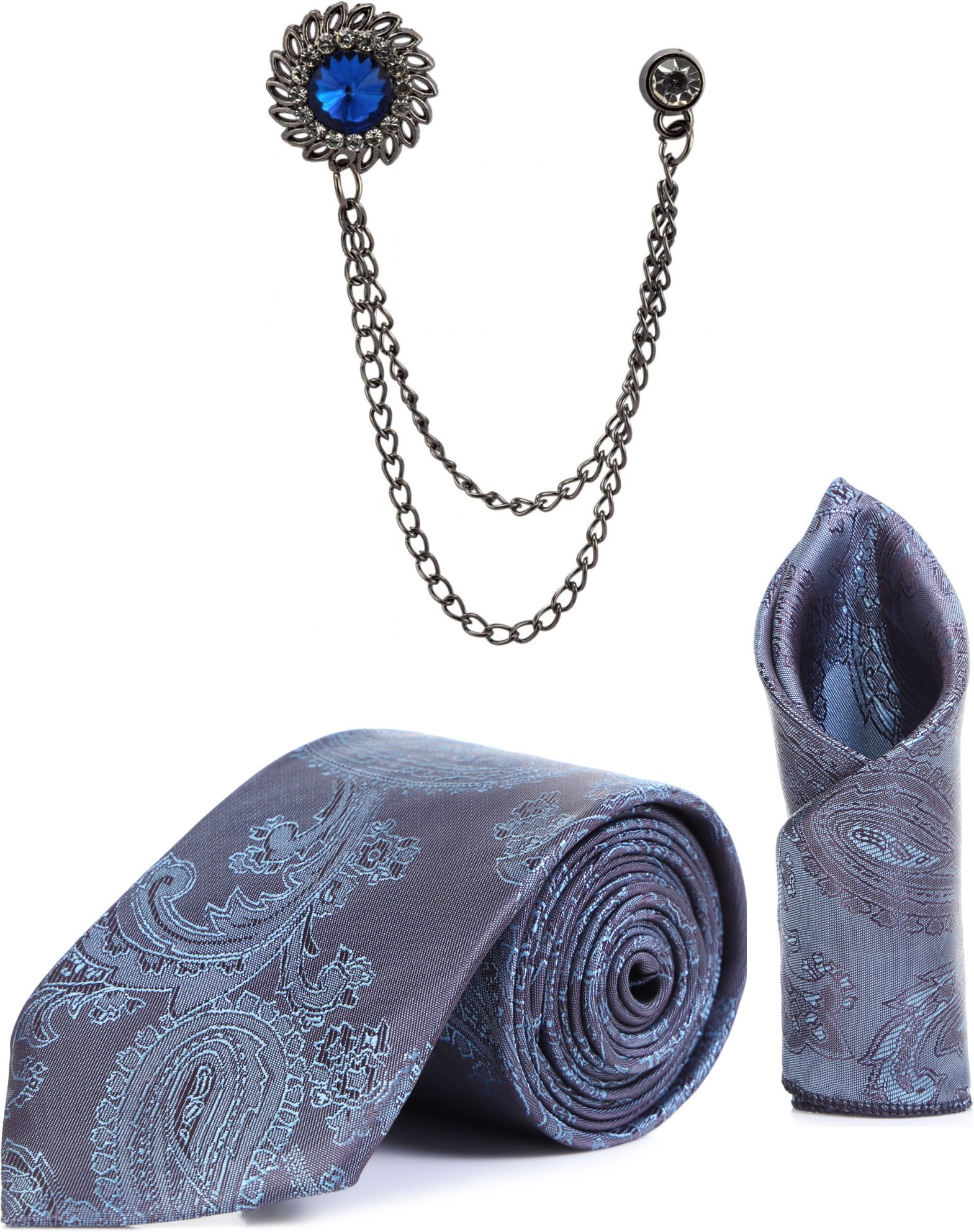 RANDOME STRIPE Shell Cufflink & Tie Pin Set-image-3