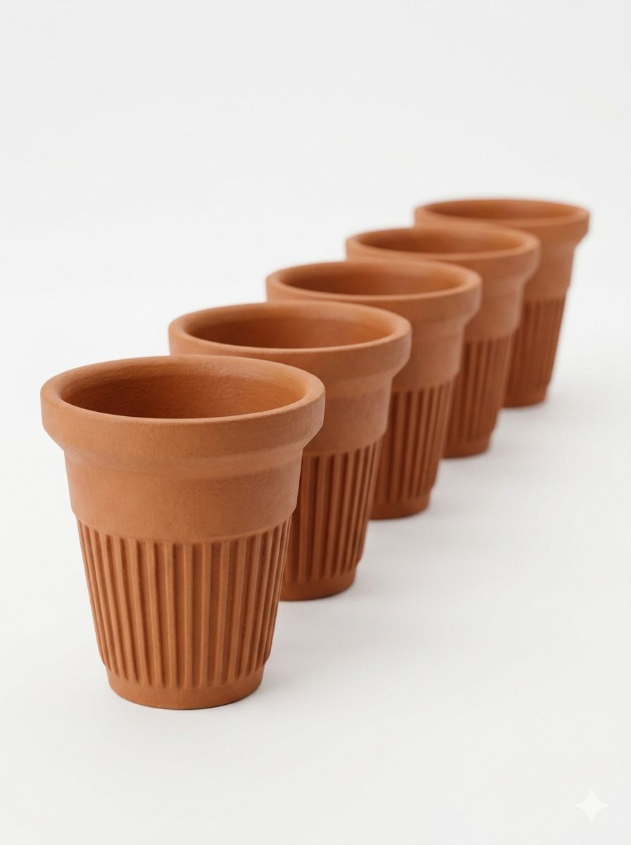 vashiga enterprises Pack of 5 Terracotta Terracotta Tea cup Tumbler-picture-23