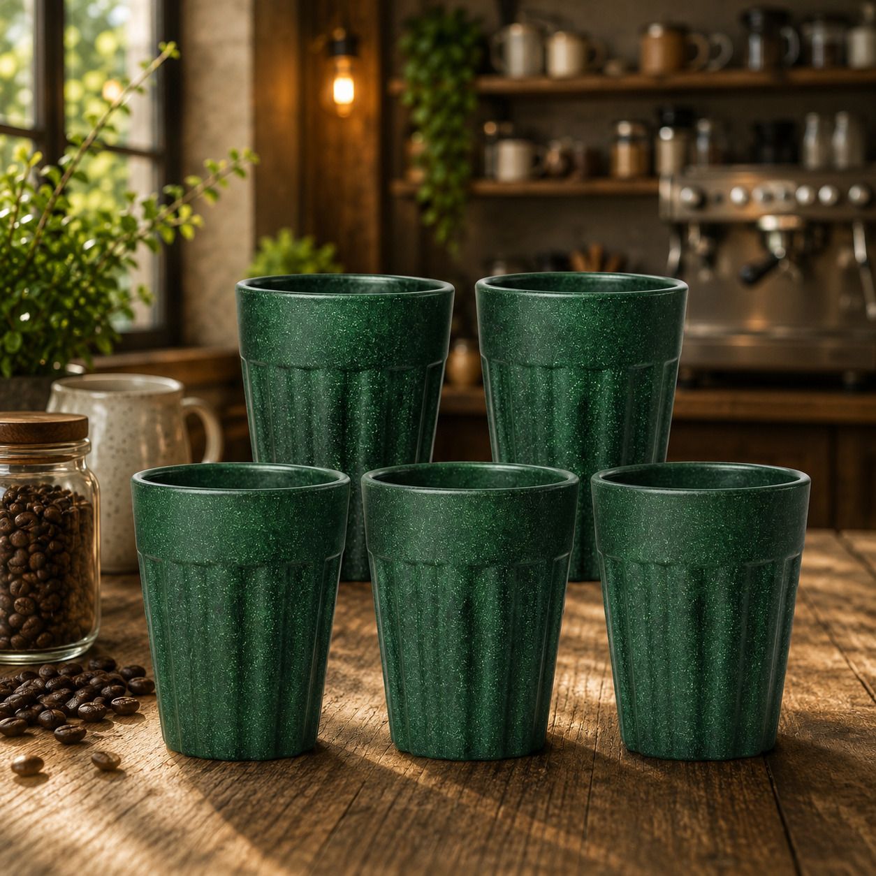 pureprep Pack of 5 Plastic leaf gree-5-picture-33